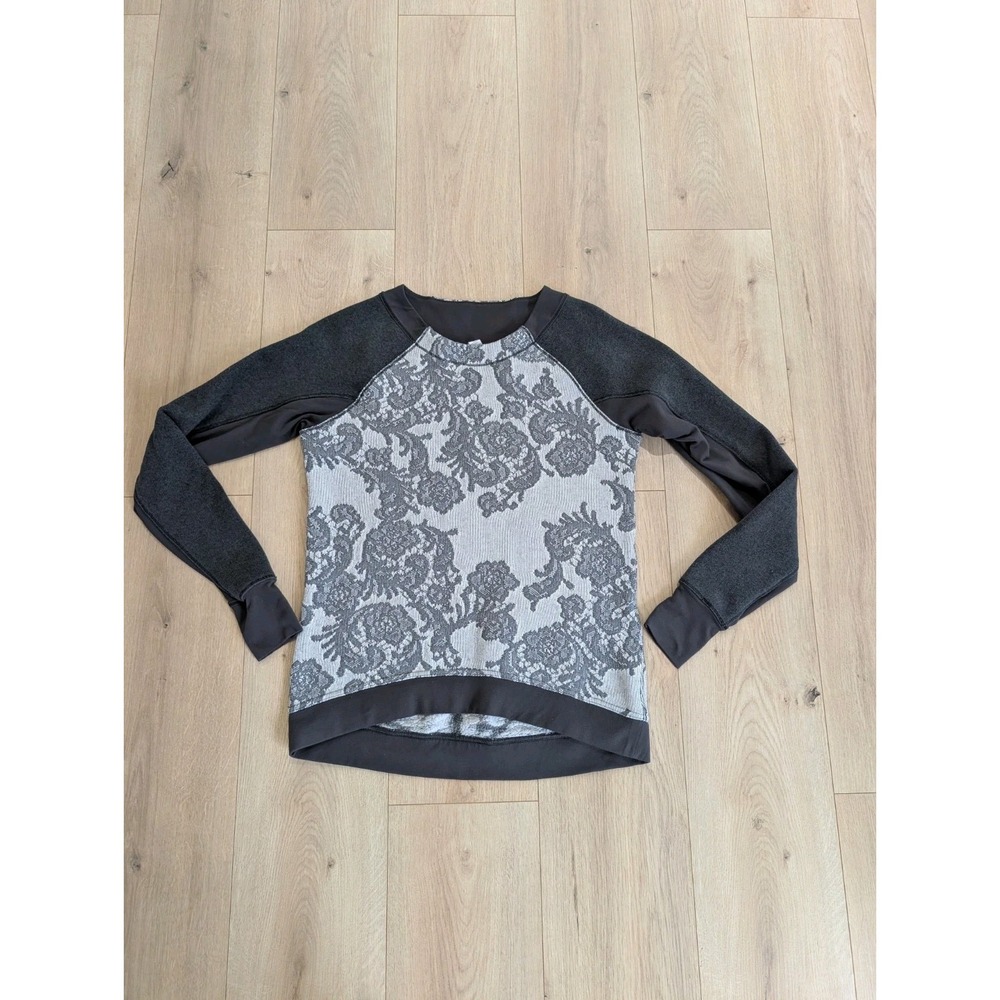 Lululemon Women's Fleet Street Pullover Black White Heathered Black Soot Size 6
